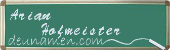 Arian Hofmeister Visitenkarte